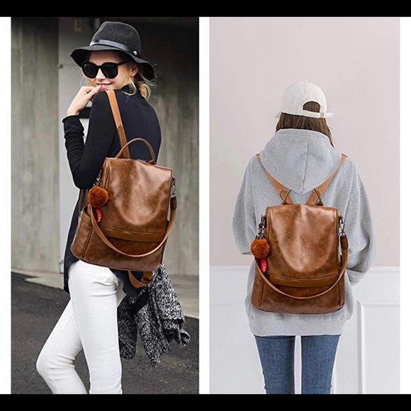 Brown Trendy Backpack - Picture 2 of 6